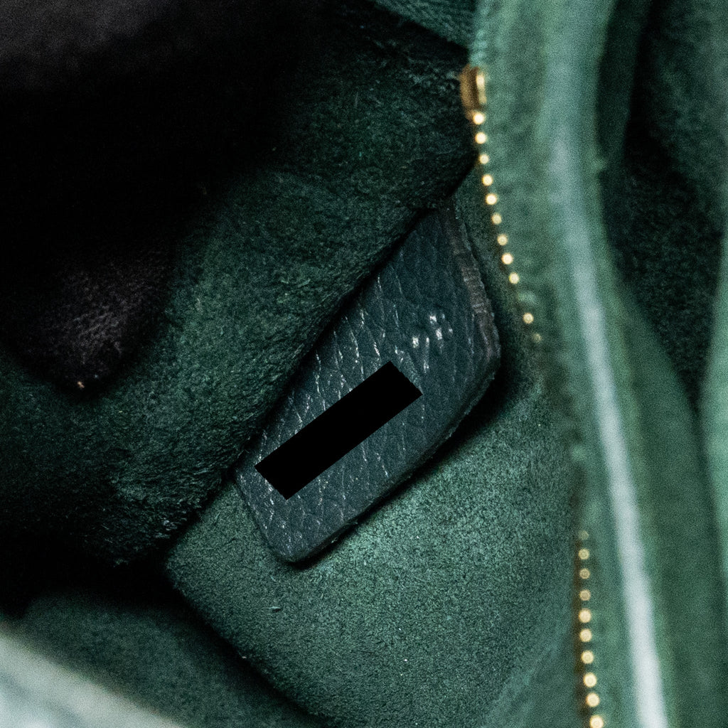 CELINE SANGLE BUCKET BAG CALFSKIN DARK GREEN GHW