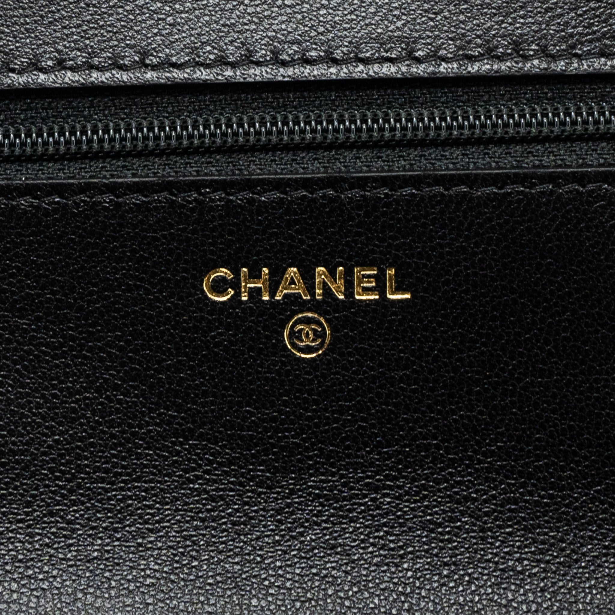 CHANEL 19 WALLET ON CHAIN LAMBSKIN BLACK MULTICOLOUR HARDWARE (MICROCHIP)