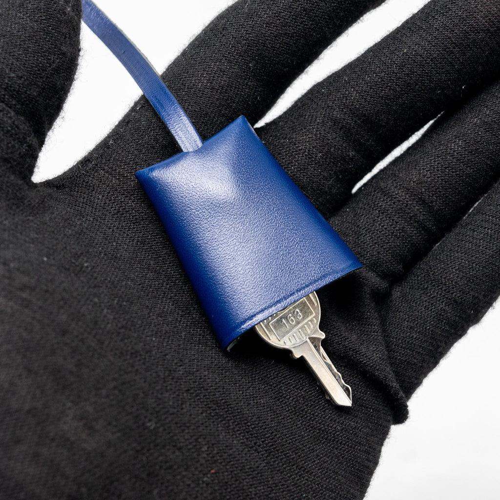 HERMES HERBAG ZIP 39 BAG BERLINE CANVAS/LEATHER BLACK/BLUE SHW