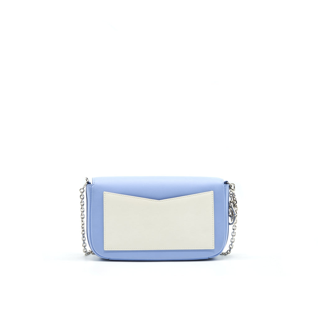 DIOR EVENING WALLET ON CHAIN LIGHT BLUE/ BLACK/ WHITE