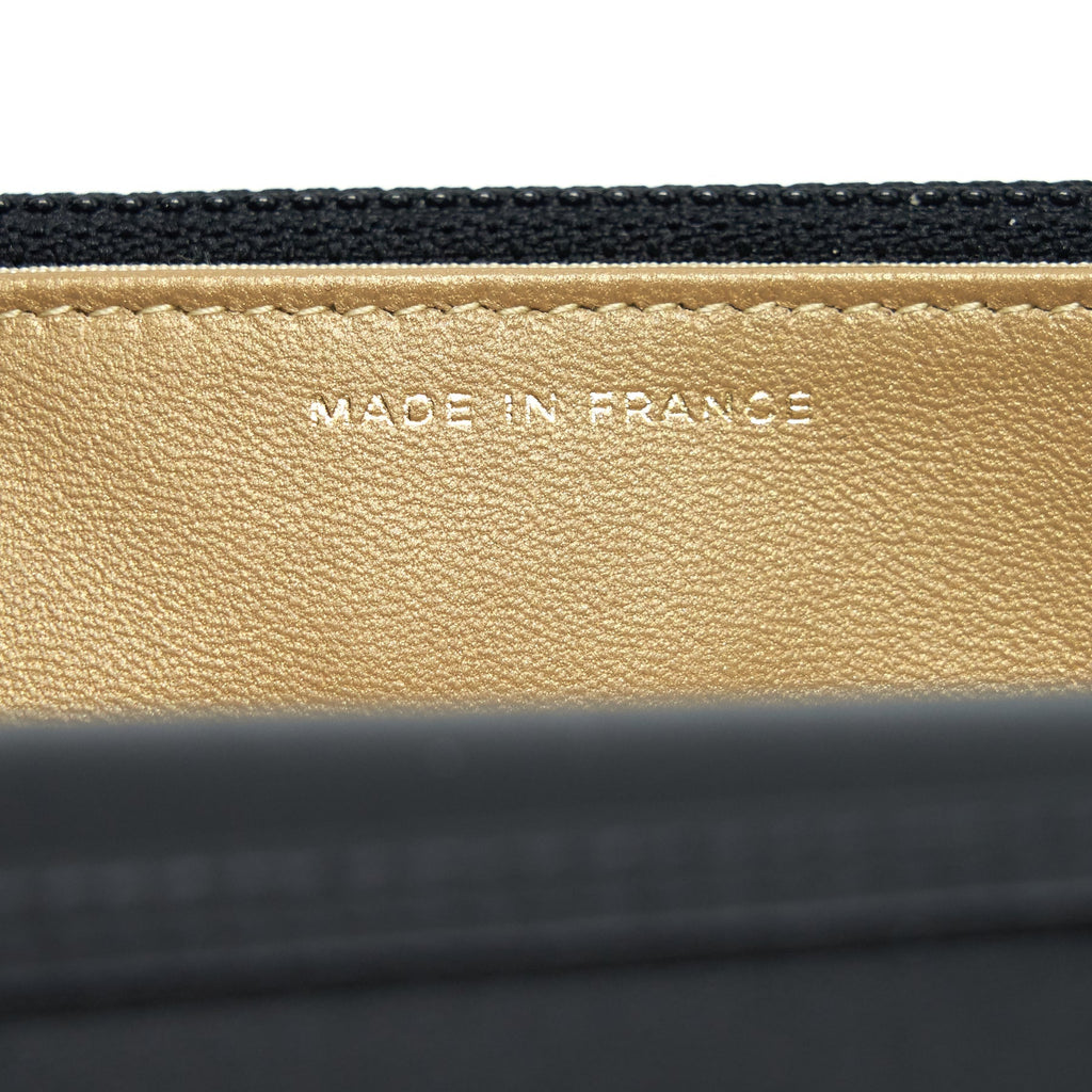 CHANEL PEARL CRUSH WALLET ON CHAIN LAMBSKIN BLACK GHW