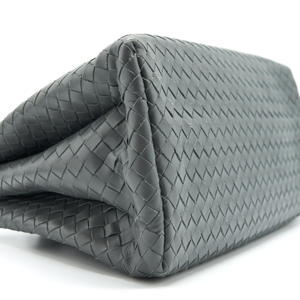 BOTTEGA VENETA ROMA TOTE BAG DARK GREY RUTHENIUM SLIVER HARDWARE