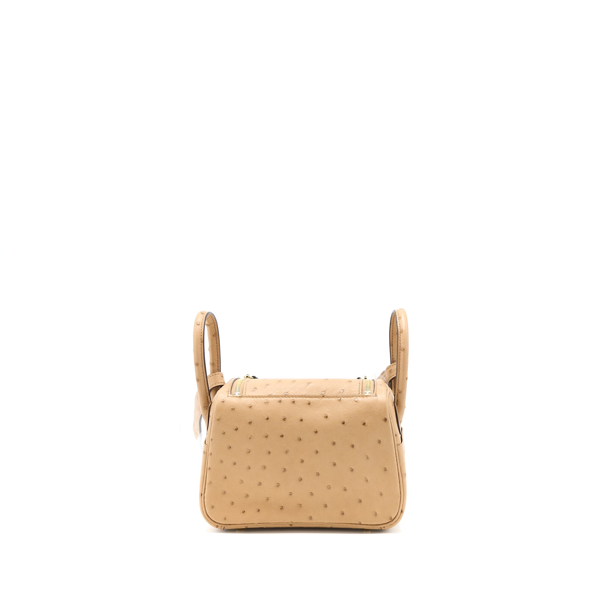 HERMES MINI LINDY OSTRICH CHAI GHW