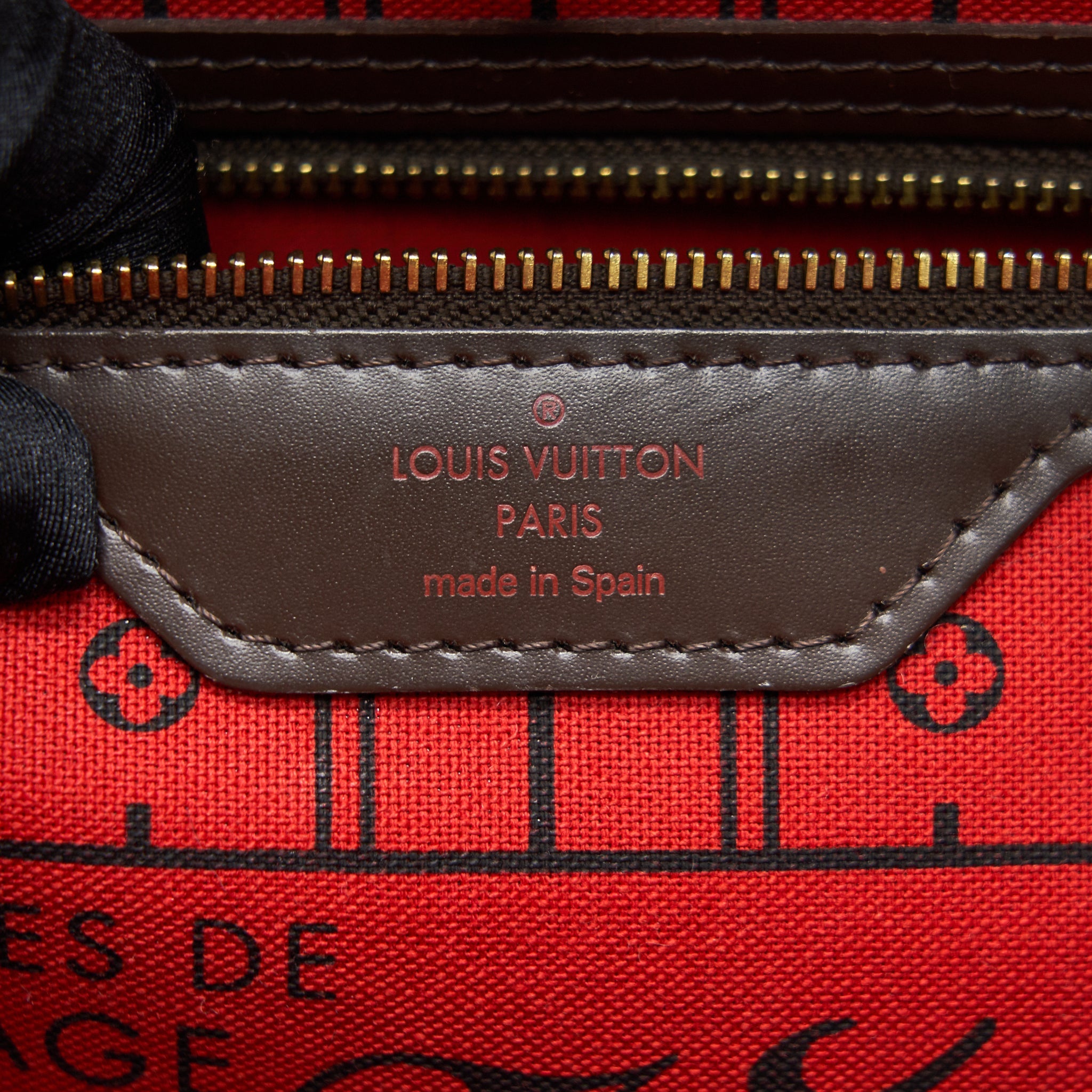 LOUIS VUITTON NEVERFULL MM DAMIER EBENE CANVAS WITHOUT INSIDE POUCH