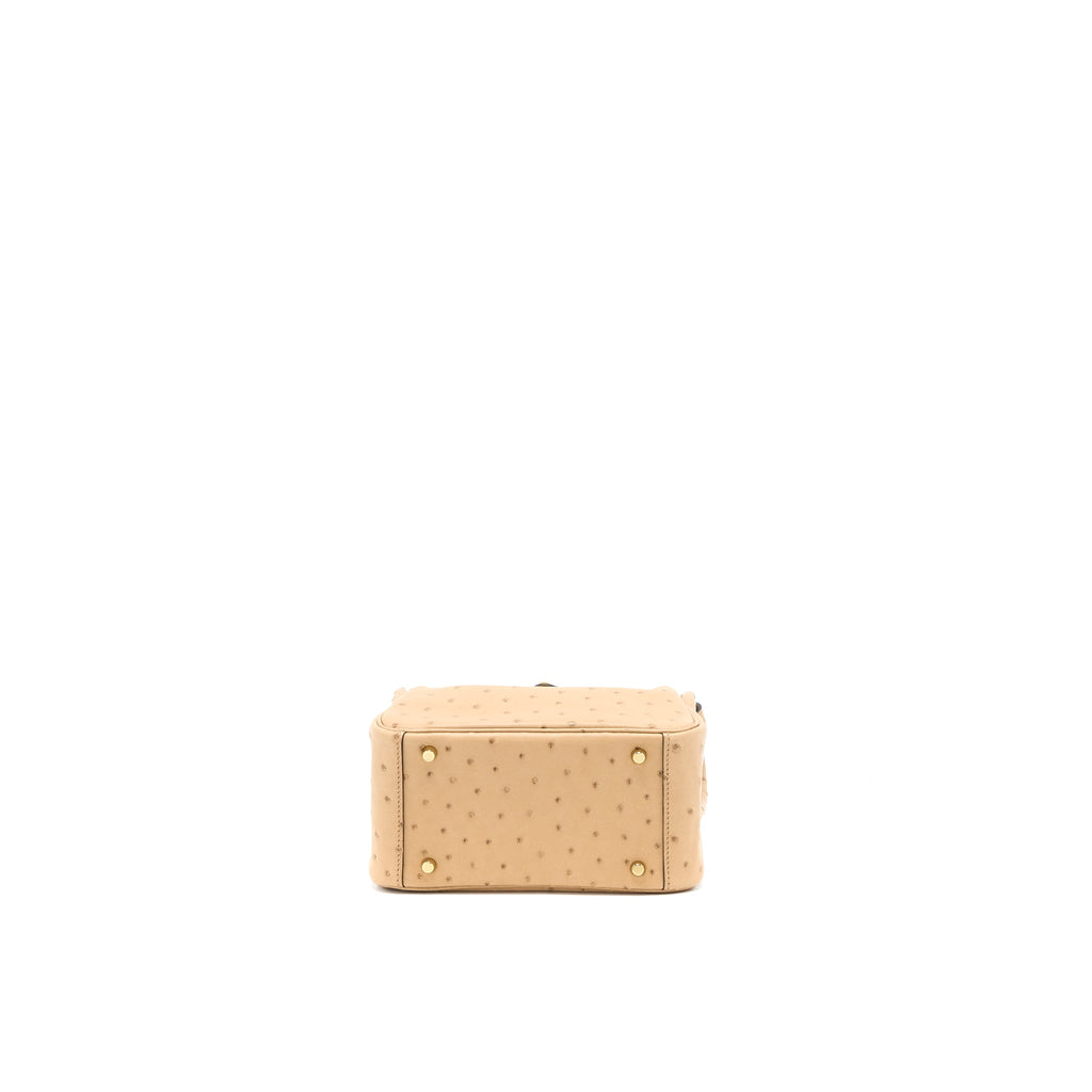 HERMES MINI LINDY OSTRICH CHAI GHW