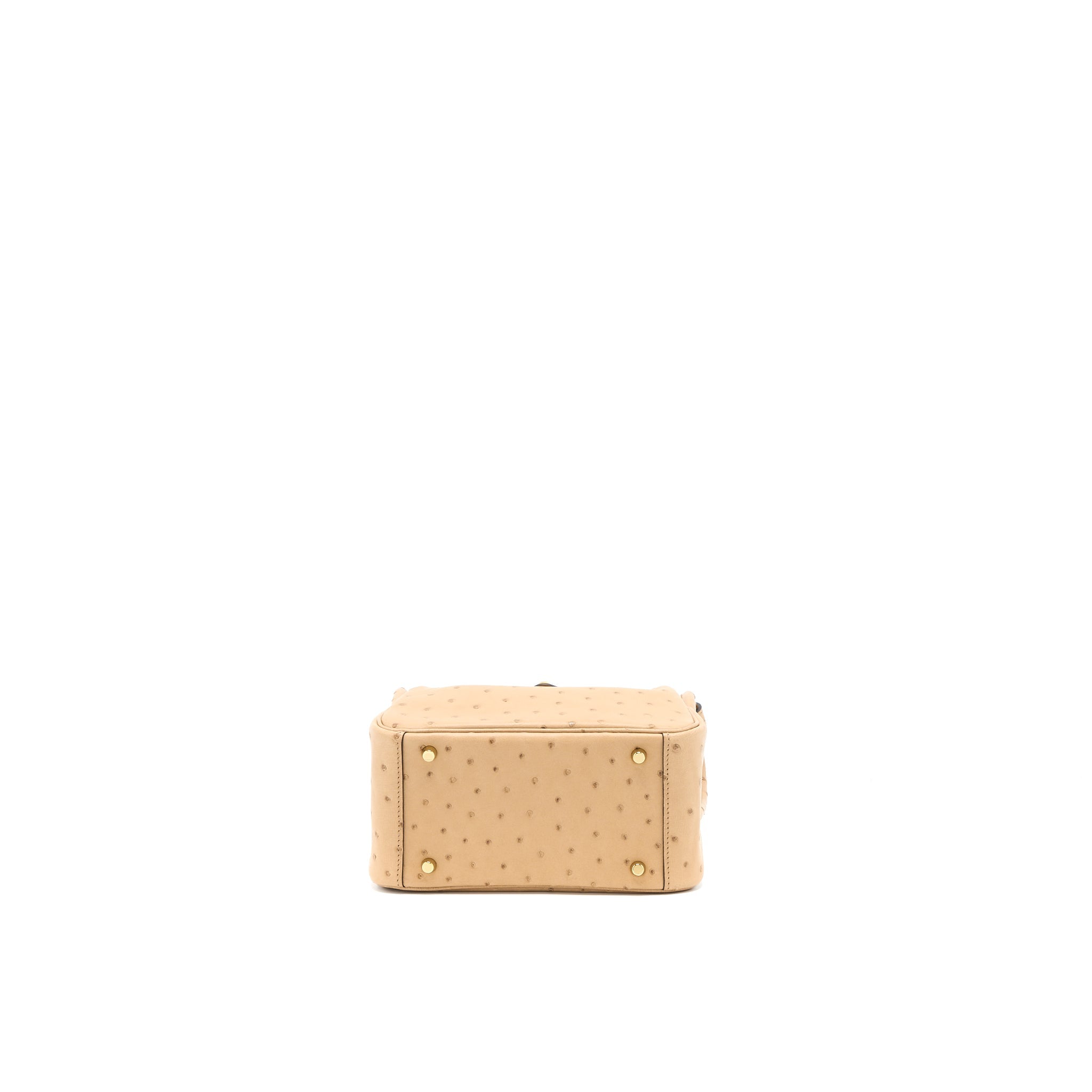 HERMES MINI LINDY OSTRICH CHAI GHW