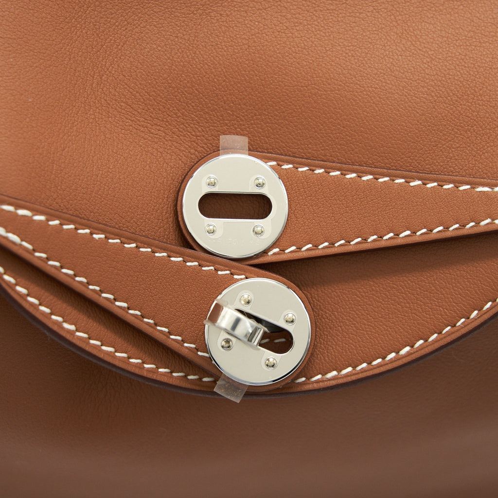 HERMES MINI LINDY SWIFT LEATHER GOLD/ JAUNE AMBRE WITH SHW
