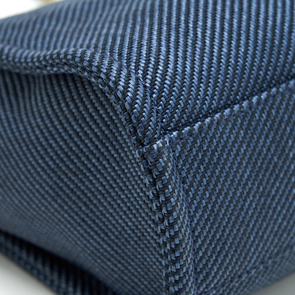 CHANEL SMALL DEAUVILLE TOTE BAG DENIM BLUE SHW