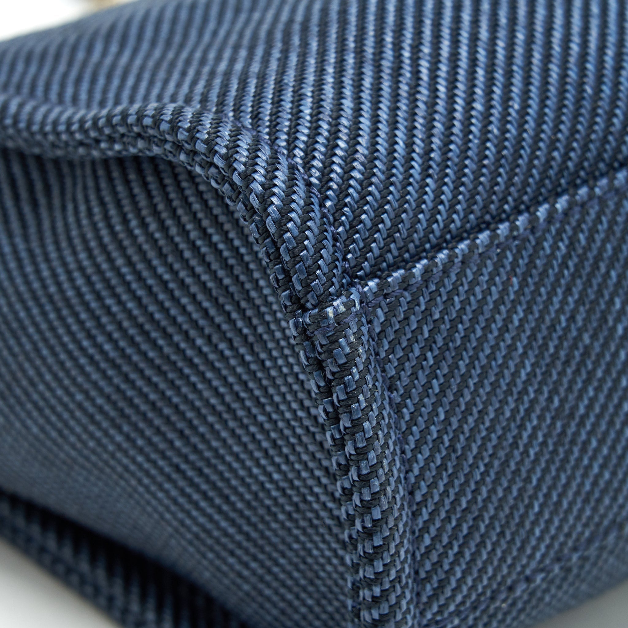 CHANEL SMALL DEAUVILLE TOTE BAG DENIM BLUE SHW