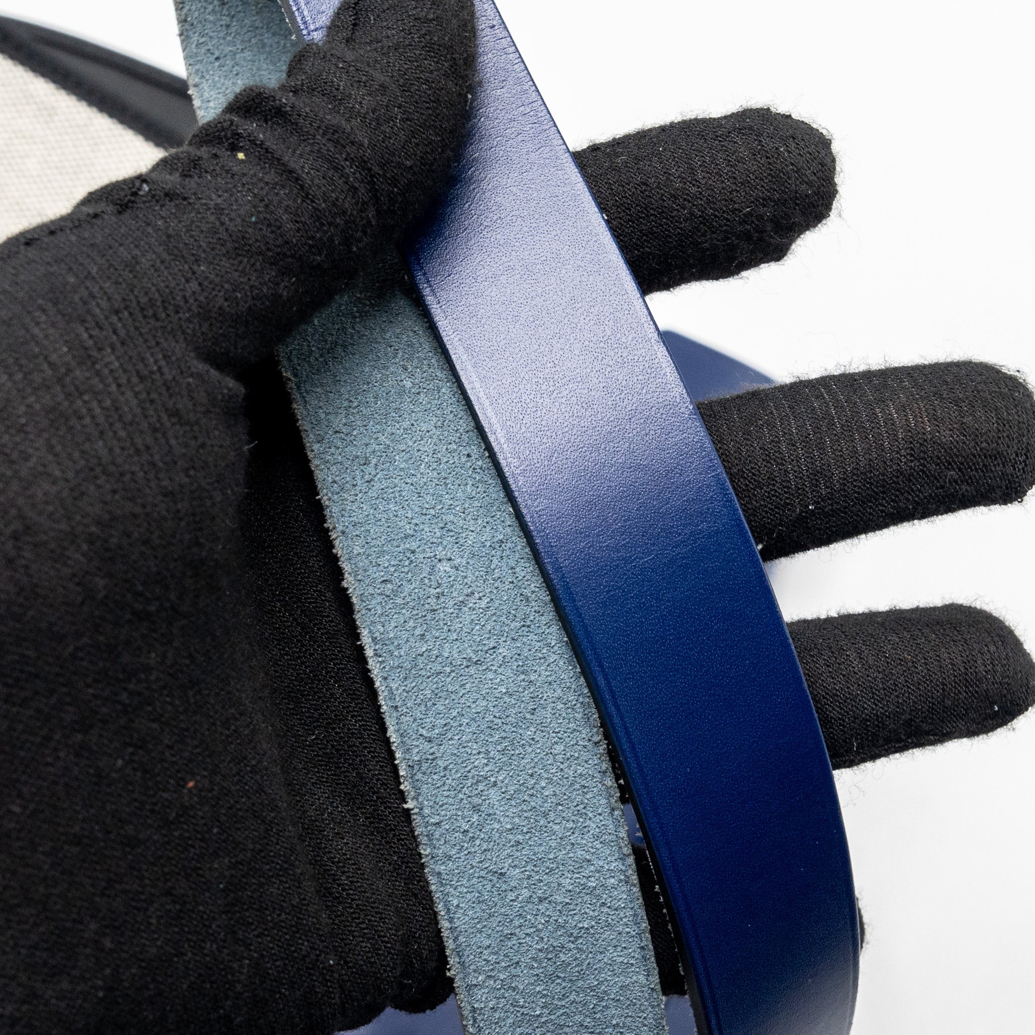 HERMES HERBAG ZIP 39 BAG BERLINE CANVAS/LEATHER BLACK/BLUE SHW