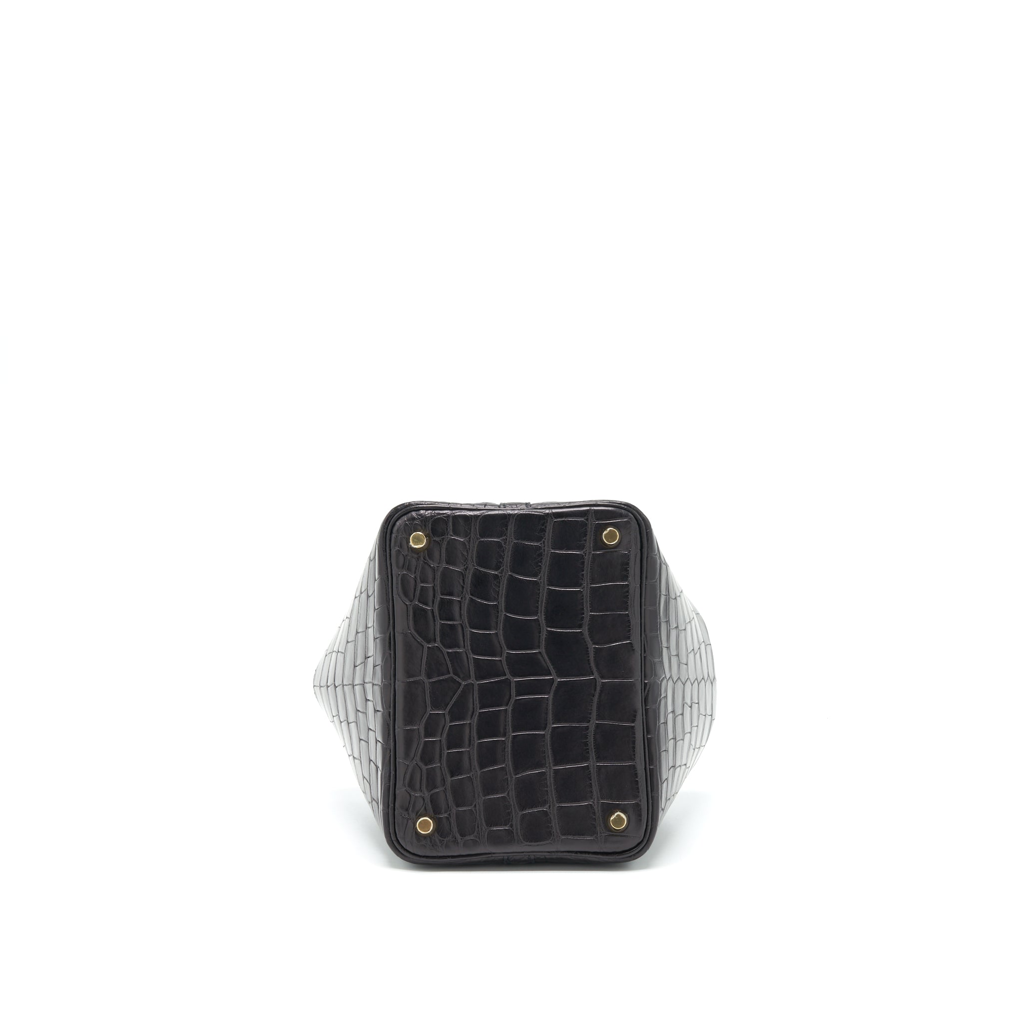 HERMES PICOTIN 18 LOCK BAG ALLIGATOR MATT BLACK GHW