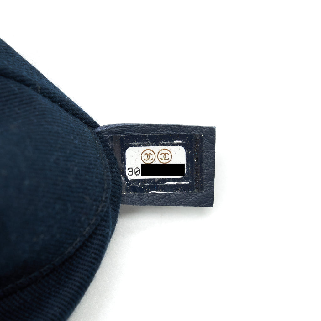 CHANEL SMALL DEAUVILLE TOTE BAG DENIM BLUE SHW
