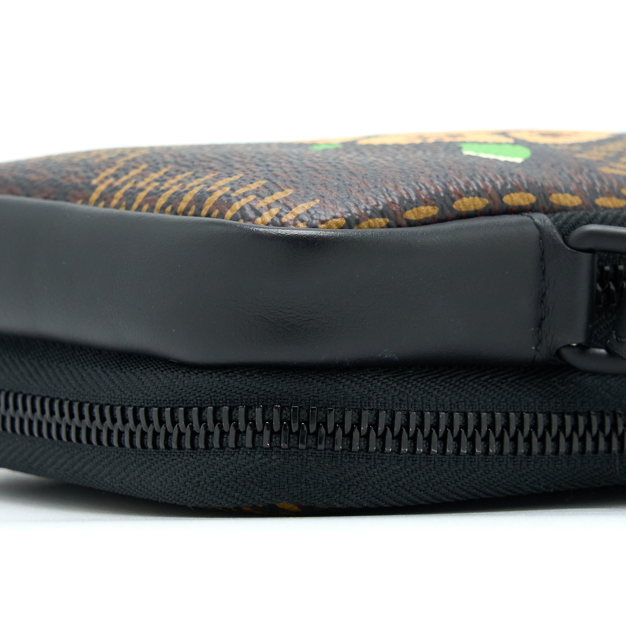 LOUIS VUITTON NIGO DOUBLE PHONE POUCH LIMITED EDITION BLACK HARDWARE