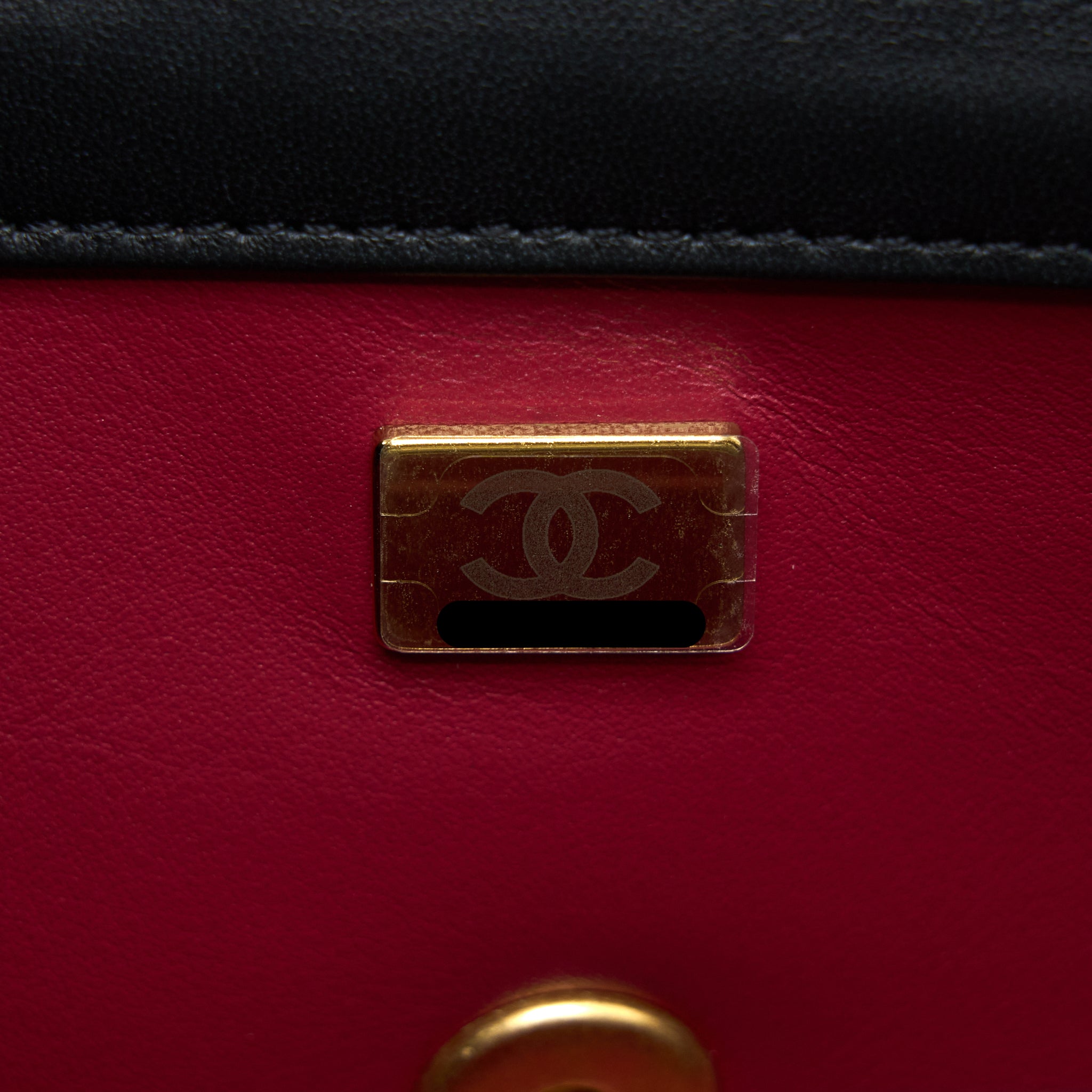 CHANEL 23S CAMELLIA CHAIN MINI RECTANGULAR LAMBSKIN BLACK BRUSHED GHW (MICROCHIP)