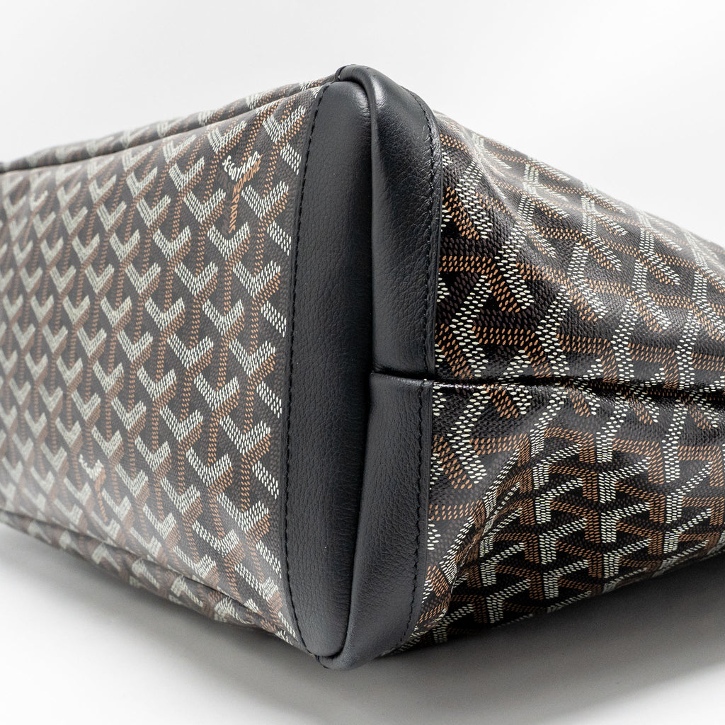 GOYARD ARTOIS MM TOTE BAG GOYARDINE CANVAS/CALFSKIN BLACK SHW