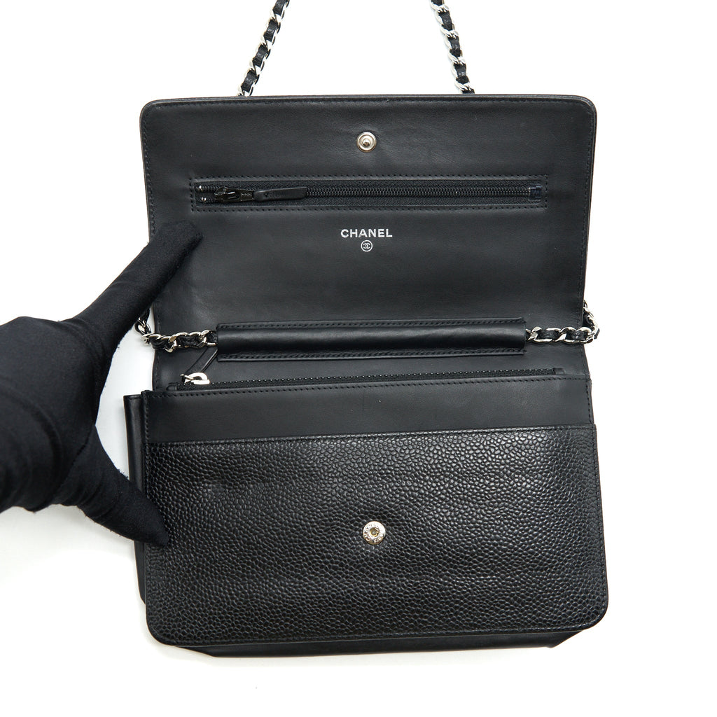 CHANEL WALLET ON CHAIN CAVIAR BLACK SHW