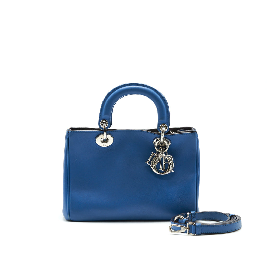 DIOR MINI DIORISSIMO BAG BLUE/ BROWN WITH SHW