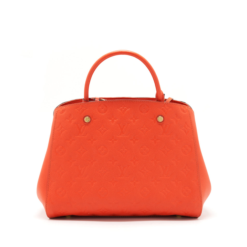 LOUIS VUITTON MONTAIGNE MM ORANGE MONOGRAM EMPREINTE YEAR 2015