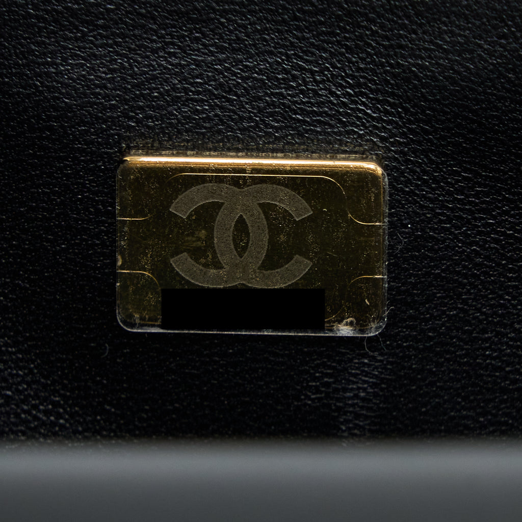 CHANEL MINI RECTANGULAR FLAP BAG LAMBSKIN BLACK LGHW (MICROCHIP)