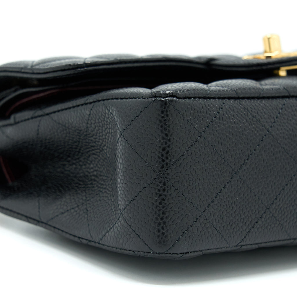 CHANEL SMALL CLASSIC DOUBLE FLAP BAG CAVIAR BLACK GHW