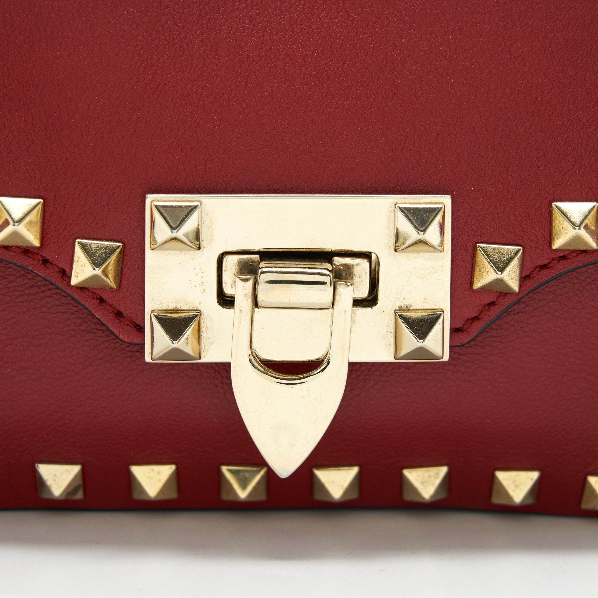 VALENTINO ROCKSTUD MINI FLAP BAG RED