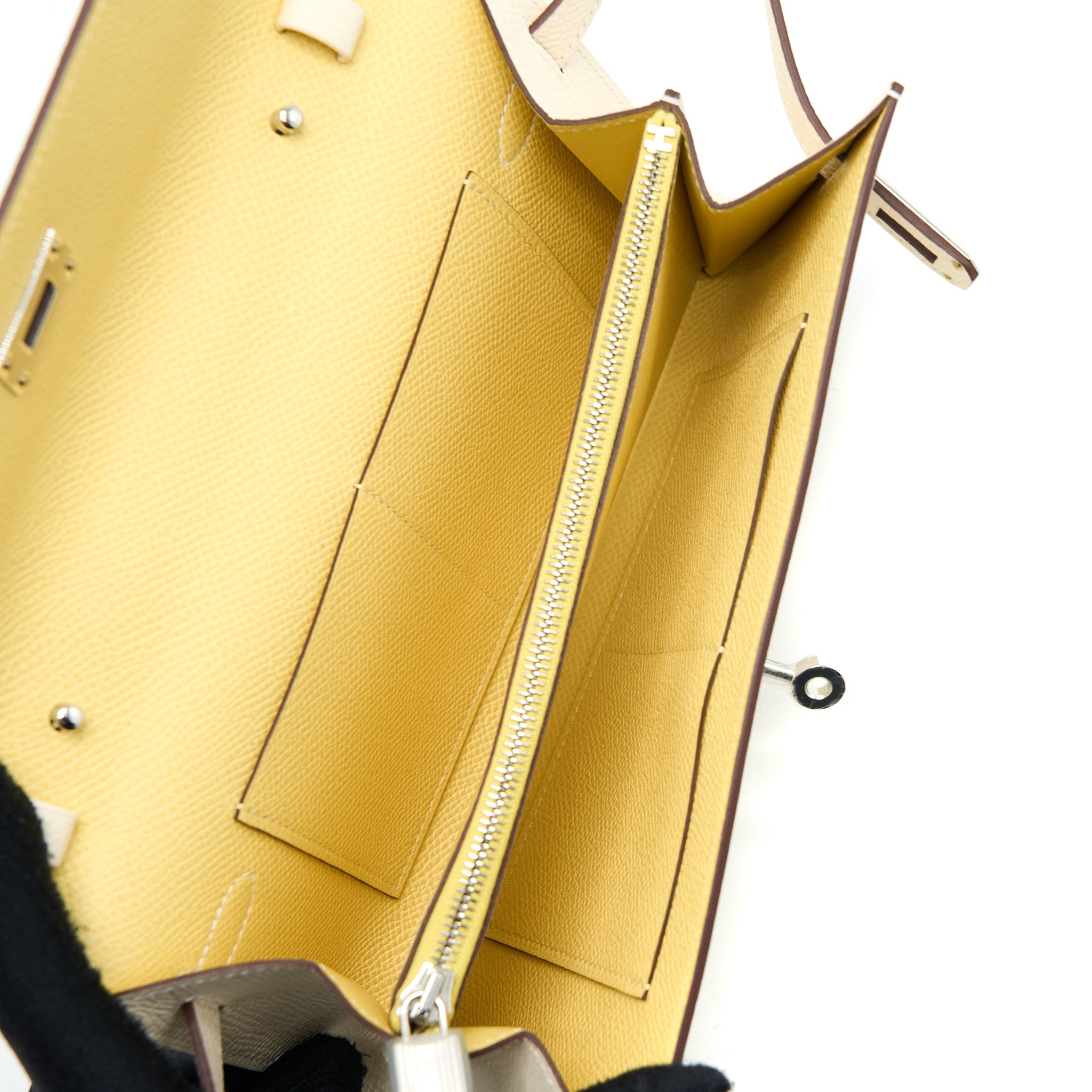 HERMES KELLY TO GO EPSOM NATA/JAUNE POUSSIN SHW