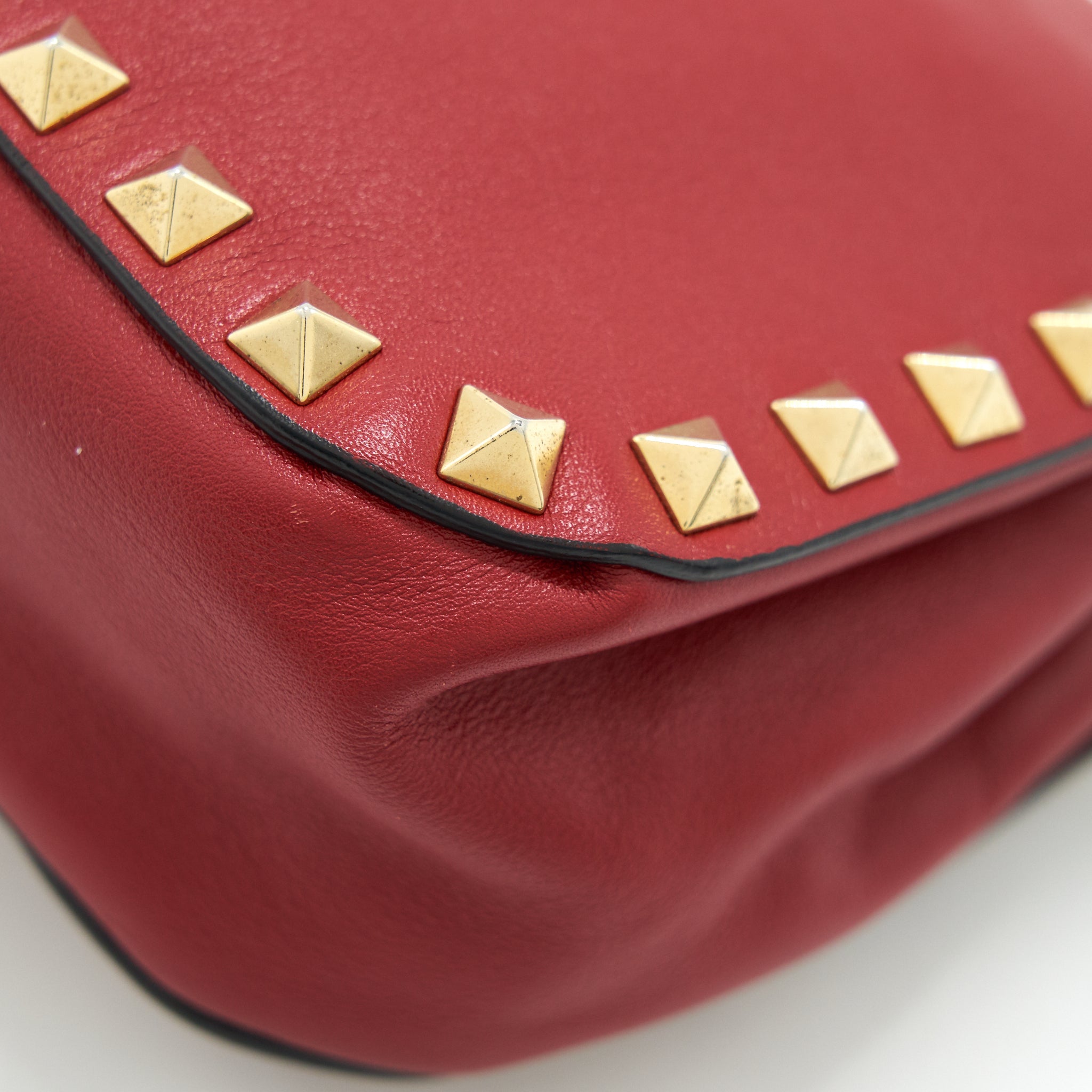 VALENTINO ROCKSTUD MINI FLAP BAG RED