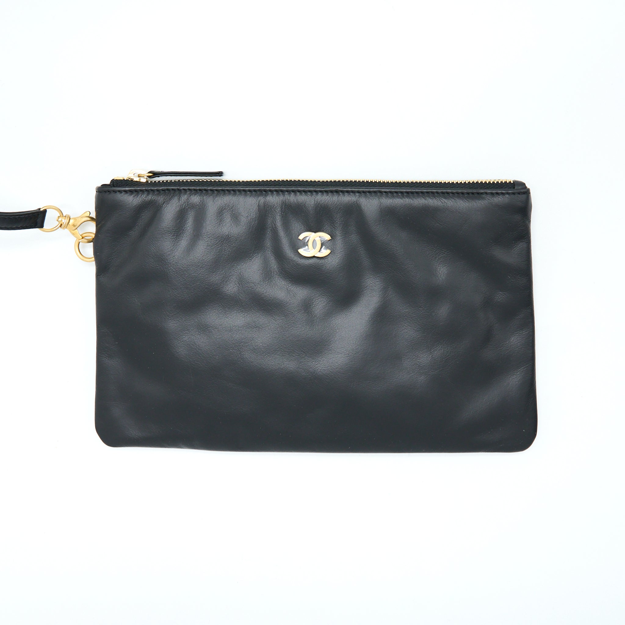 CHANEL SMALL 22 BAG WHITE LETTER SHINY CALFSKIN GHW (MICROCHIP)