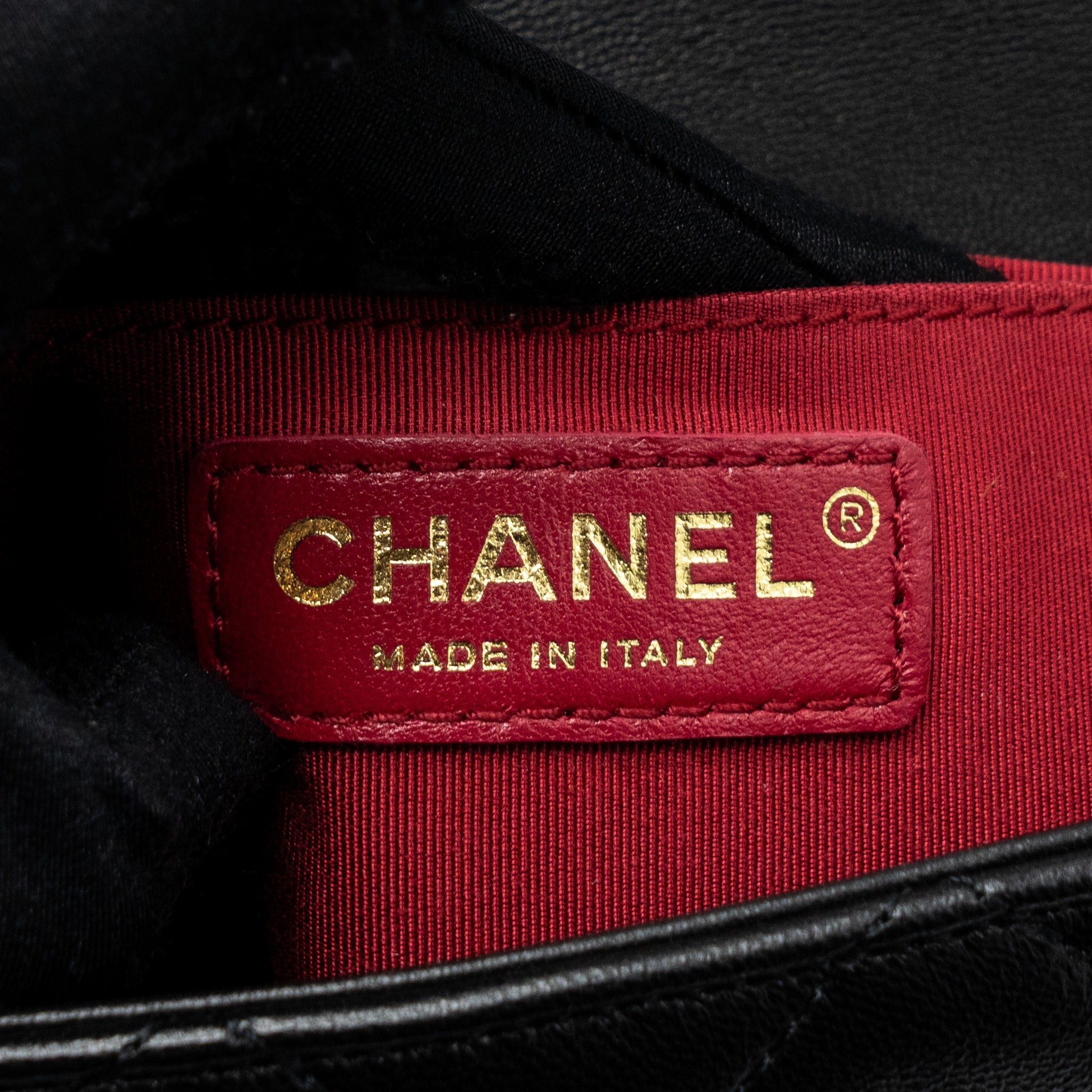 CHANEL CIRCULAR HANDLE QUILTED FLAP BAG LAMBSKIN BLACK BRUSHED GHW