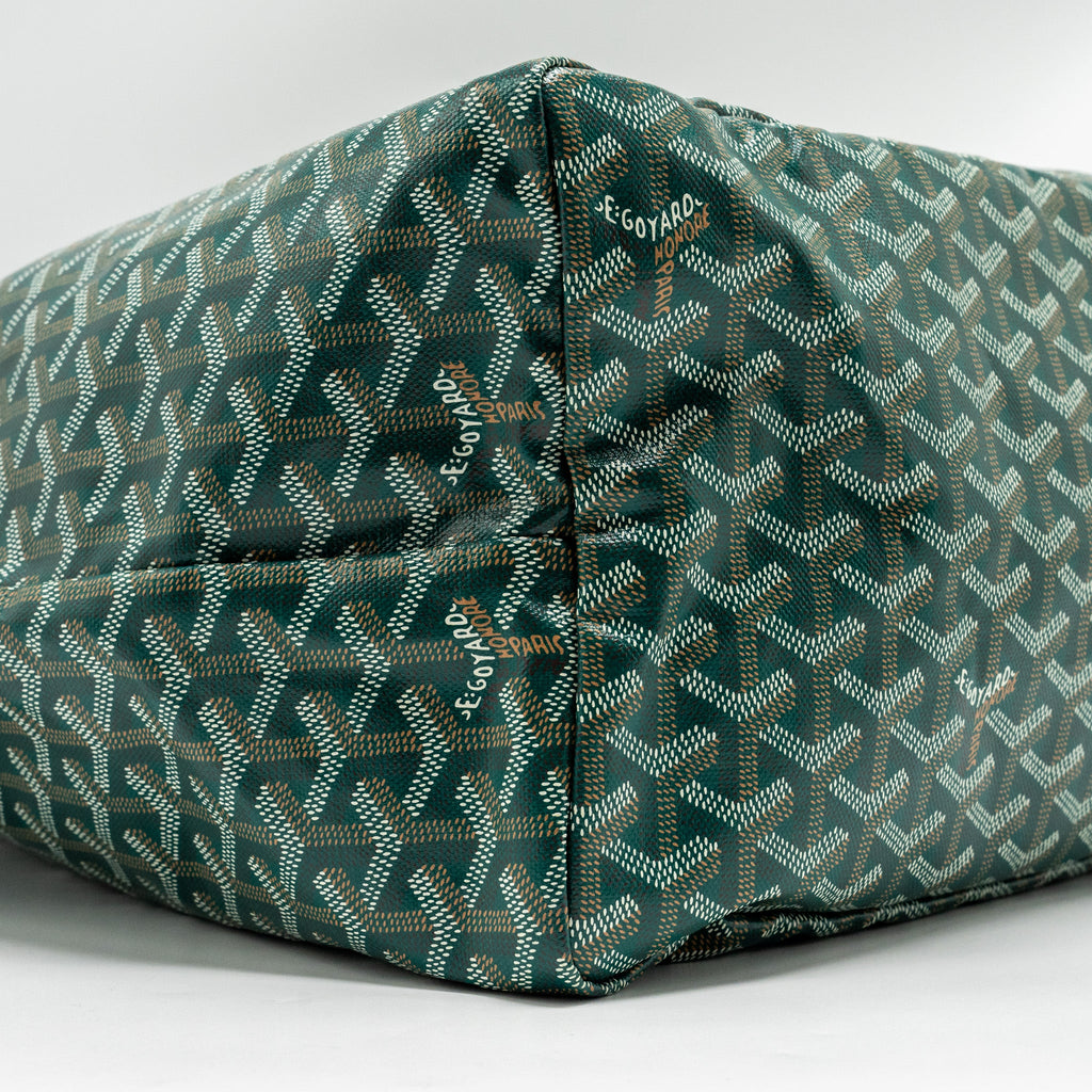 GOYARD SAINT LOUIS GM TOTE BAG CANVAS / CALFSKIN GREEN SHW