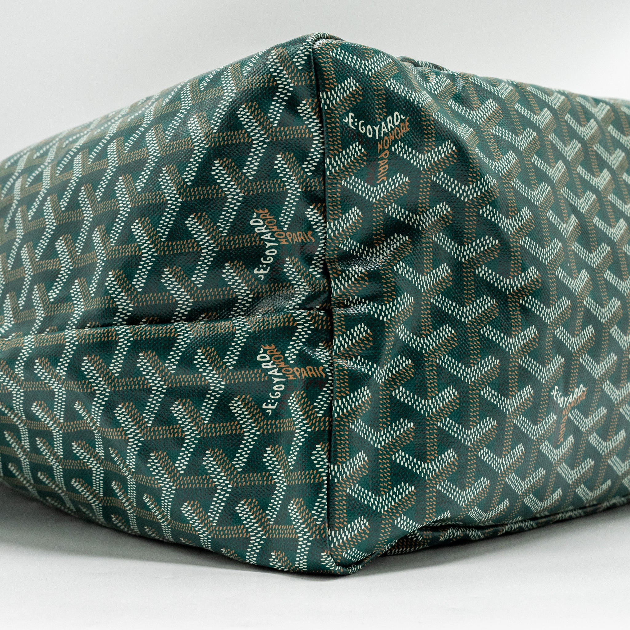 GOYARD SAINT LOUIS GM TOTE BAG CANVAS / CALFSKIN GREEN SHW