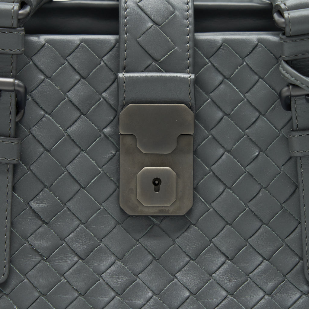 BOTTEGA VENETA ROMA TOTE BAG DARK GREY RUTHENIUM SLIVER HARDWARE