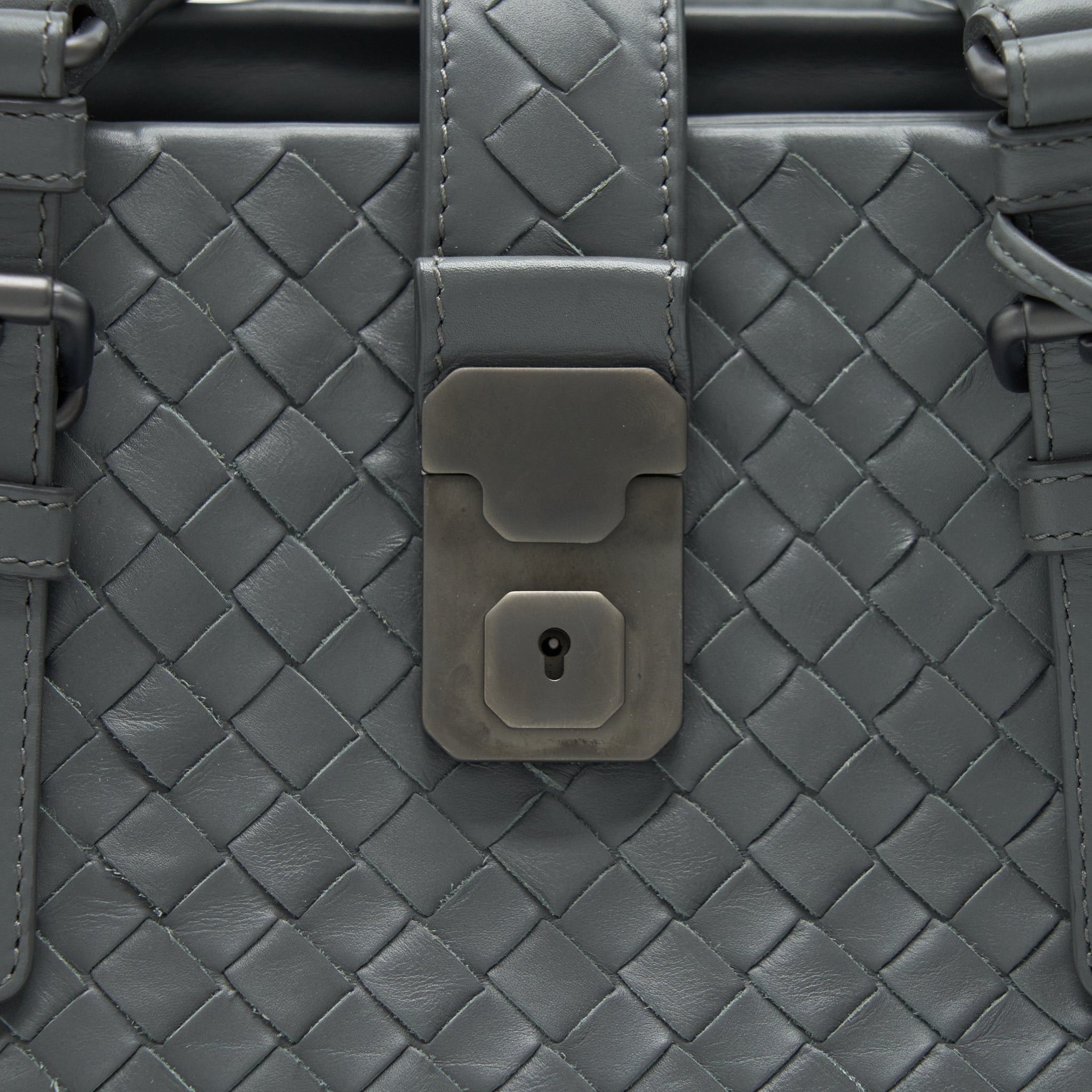 BOTTEGA VENETA ROMA TOTE BAG DARK GREY RUTHENIUM SLIVER HARDWARE
