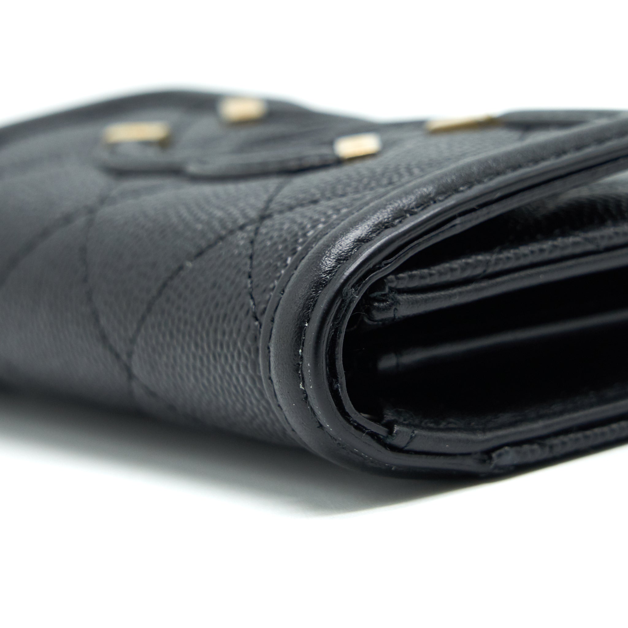 CHANEL FILIGREE FLAP CARD HOLDER CAVIAR BLACK GHW