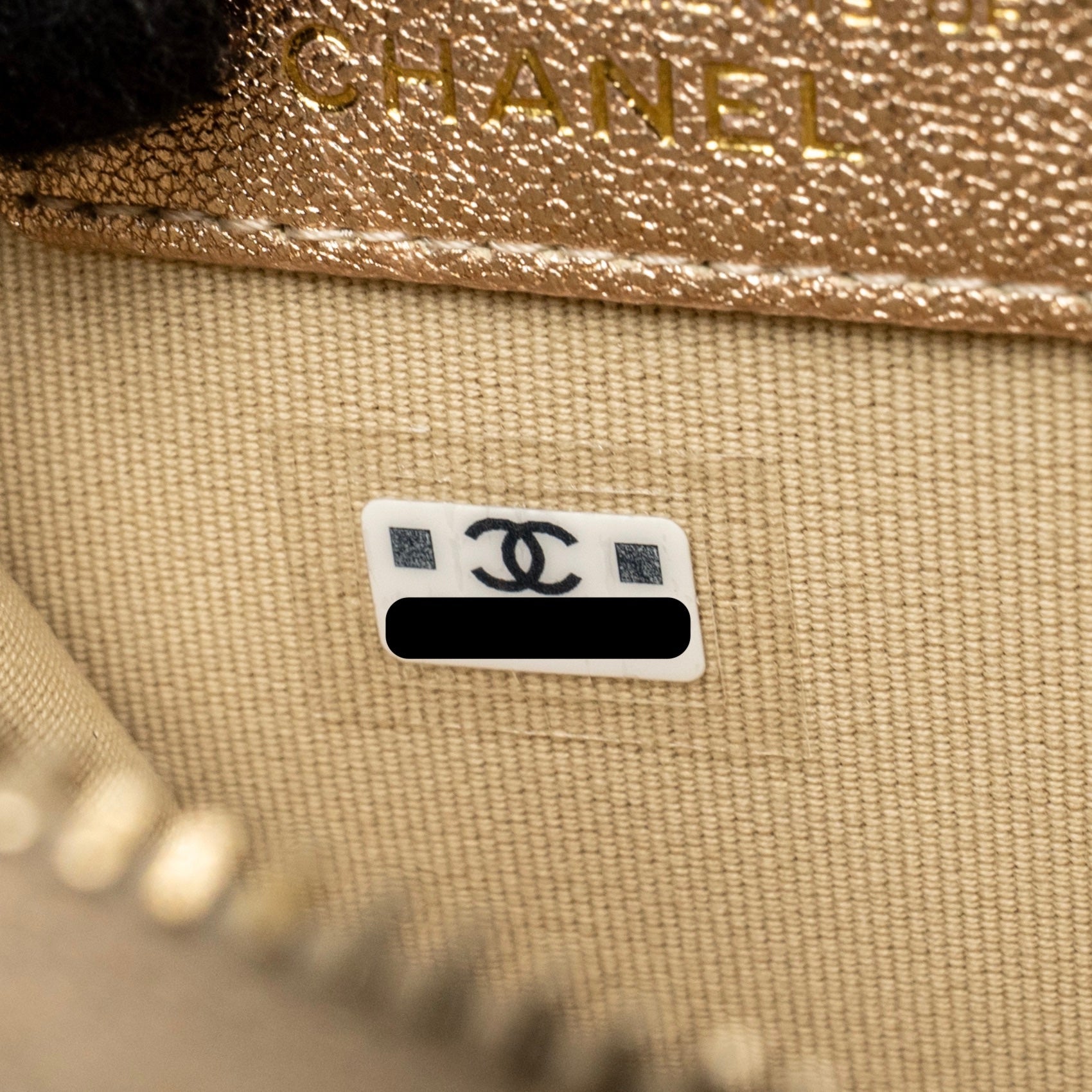 CHANEL 25C COIN POUCH AND AIRPODS CASE METALLIC LAMBSKIN GOLD GHW (MICROCHIP)