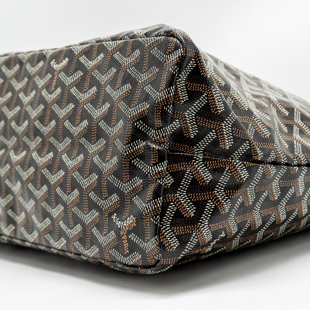 GOYARD BOHEME HOBO BAG GOYARDINE CANVAS/CALFSKIN BLACK SHW