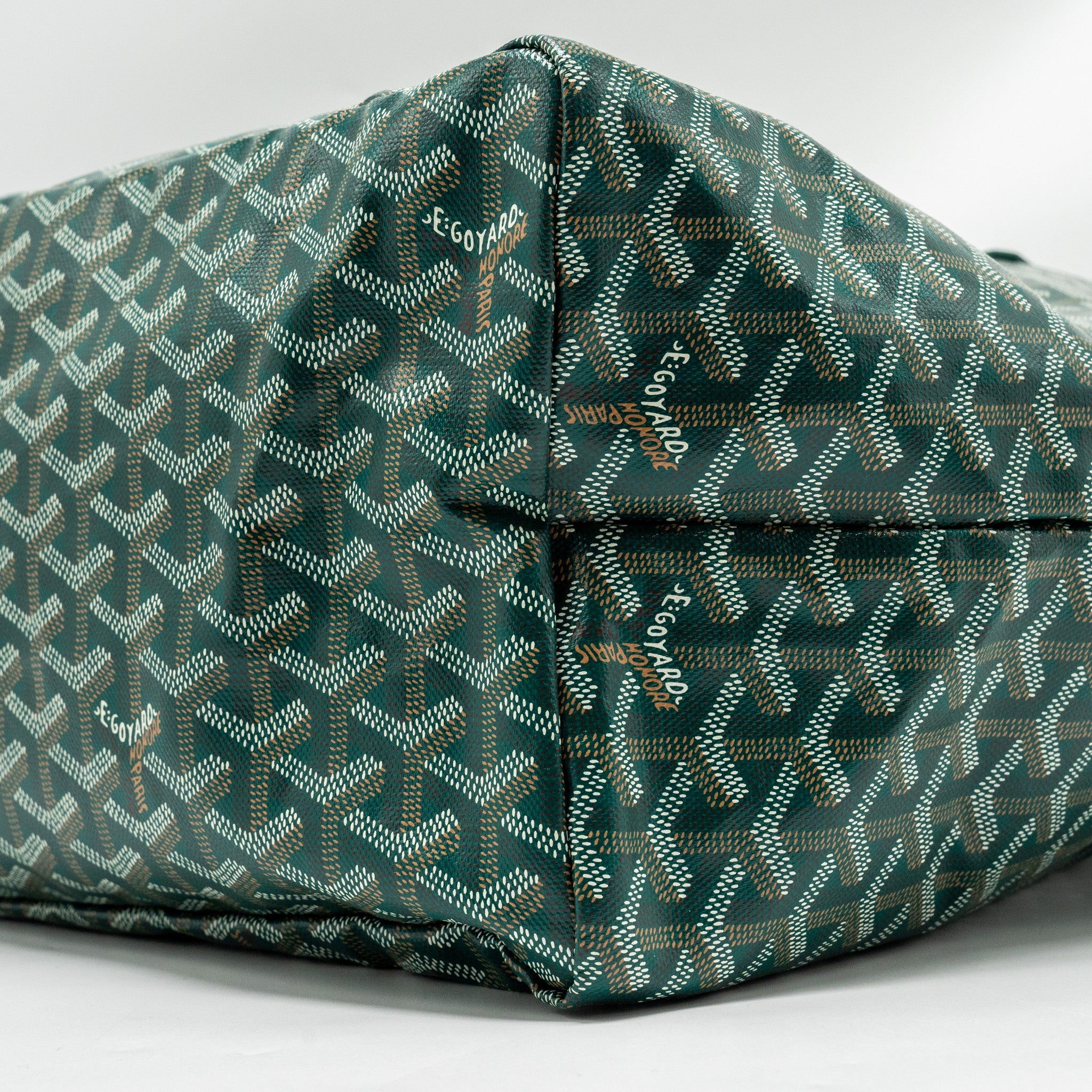 GOYARD SAINT LOUIS GM TOTE BAG CANVAS / CALFSKIN GREEN SHW