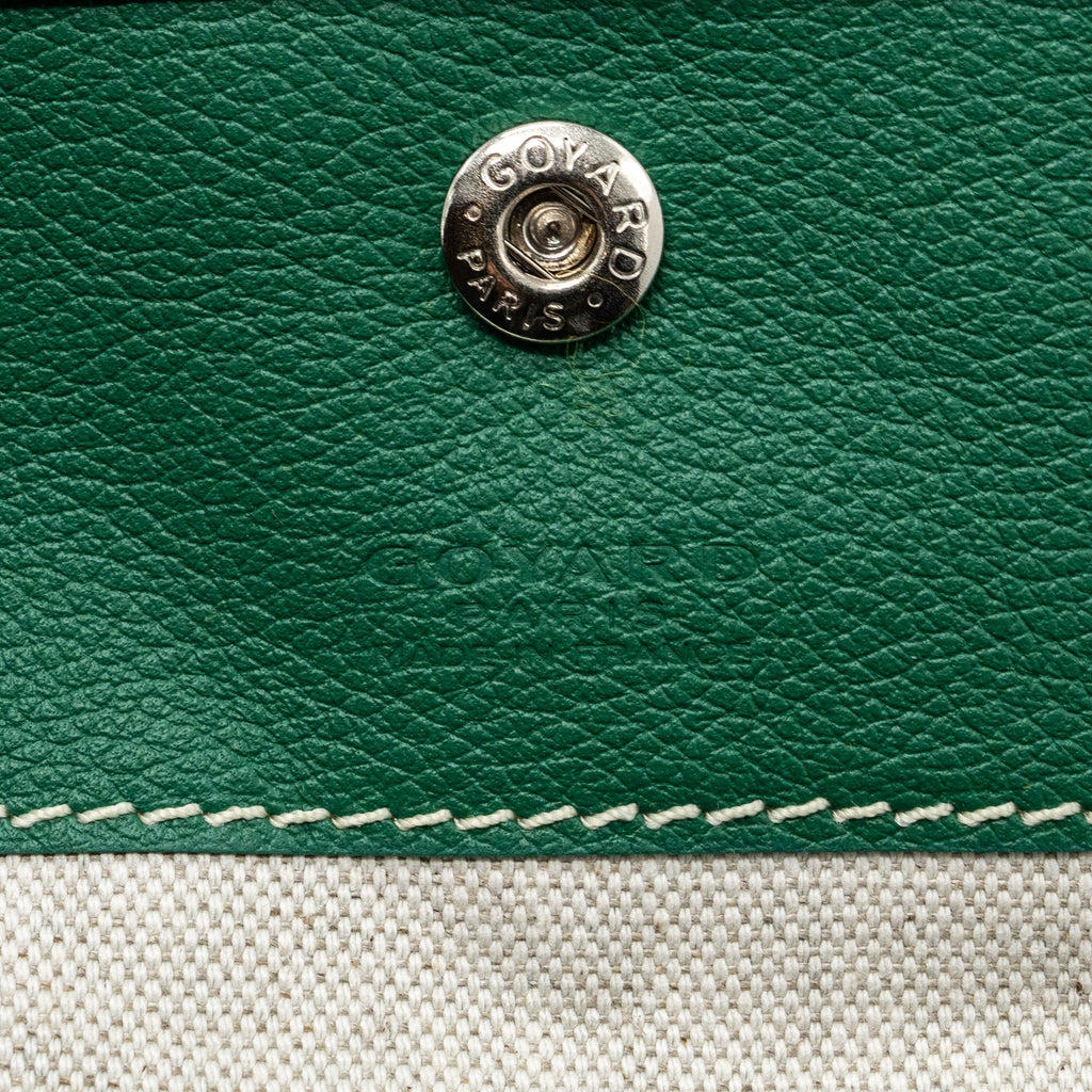 GOYARD SAINT LOUIS PM TOTE BAG GOYARDINE CANVAS GREEN / MULTICOLOURED SHW