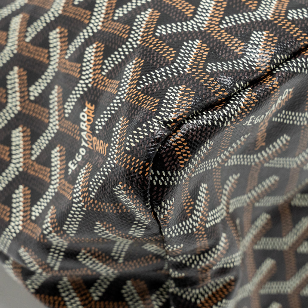 GOYARD BOHEME HOBO BAG GOYARDINE CANVAS/CALFSKIN BLACK SHW