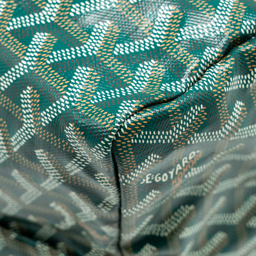 GOYARD SAINT LOUIS GM TOTE BAG CANVAS / CALFSKIN GREEN SHW
