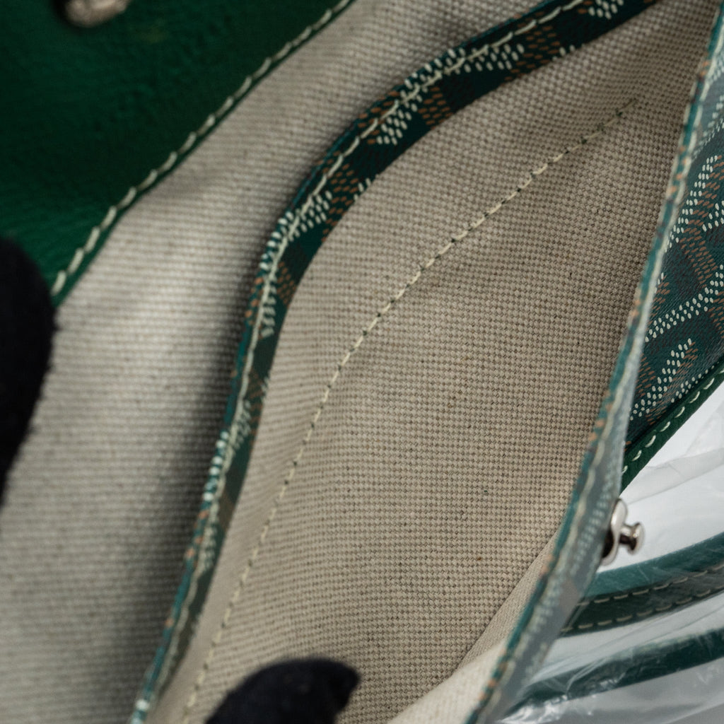 GOYARD SAINT LOUIS PM TOTE BAG GOYARDINE CANVAS GREEN / MULTICOLOURED SHW