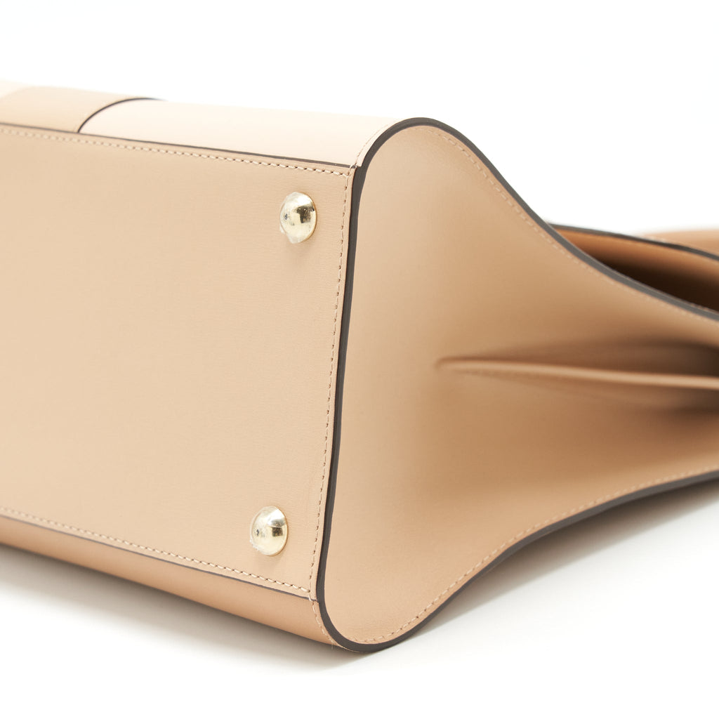 DELVAUX BRILLIANT MM BEIGE/LIGHT BEIGE BOX CALFSKIN LGHW