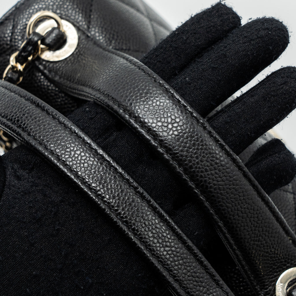 CHANEL SMALL BUSINESS AFFINITY CAVIAR BLACK LGHW (MICROCHIP)