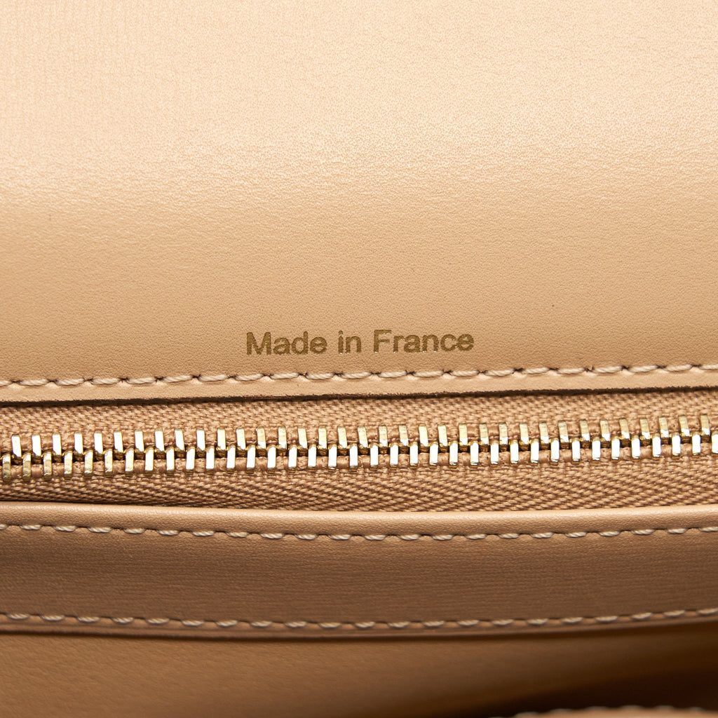 DELVAUX BRILLIANT MM BEIGE/LIGHT BEIGE BOX CALFSKIN LGHW