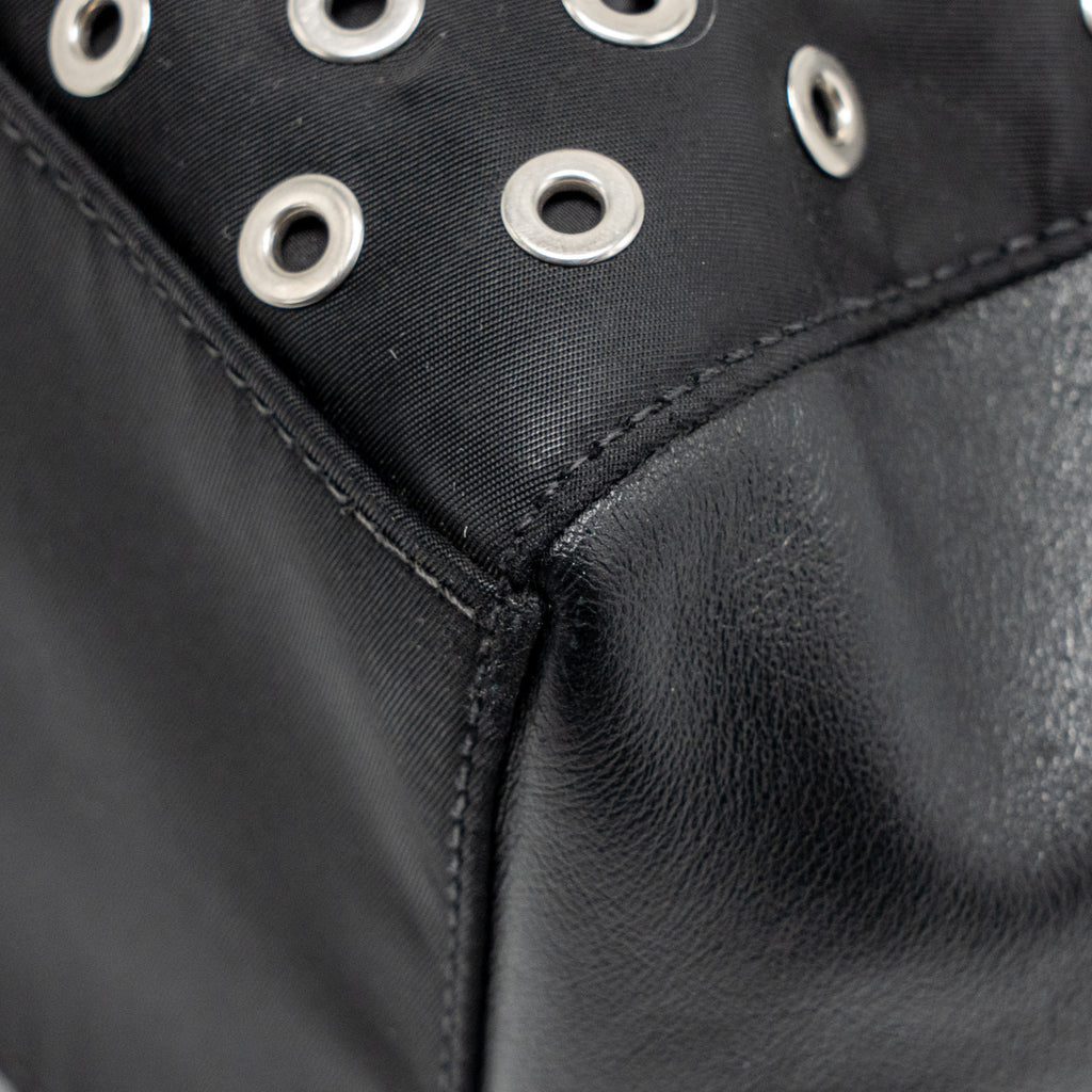PRADA SHOULDER BAG LAMBSKIN / FABRIC BLACK SHW