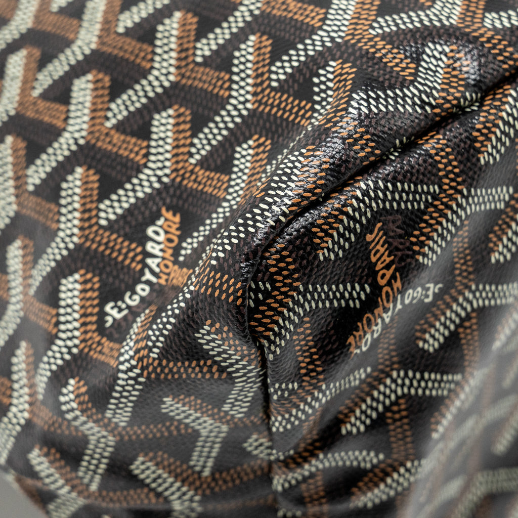 GOYARD BOHEME HOBO BAG GOYARDINE CANVAS/CALFSKIN BLACK SHW