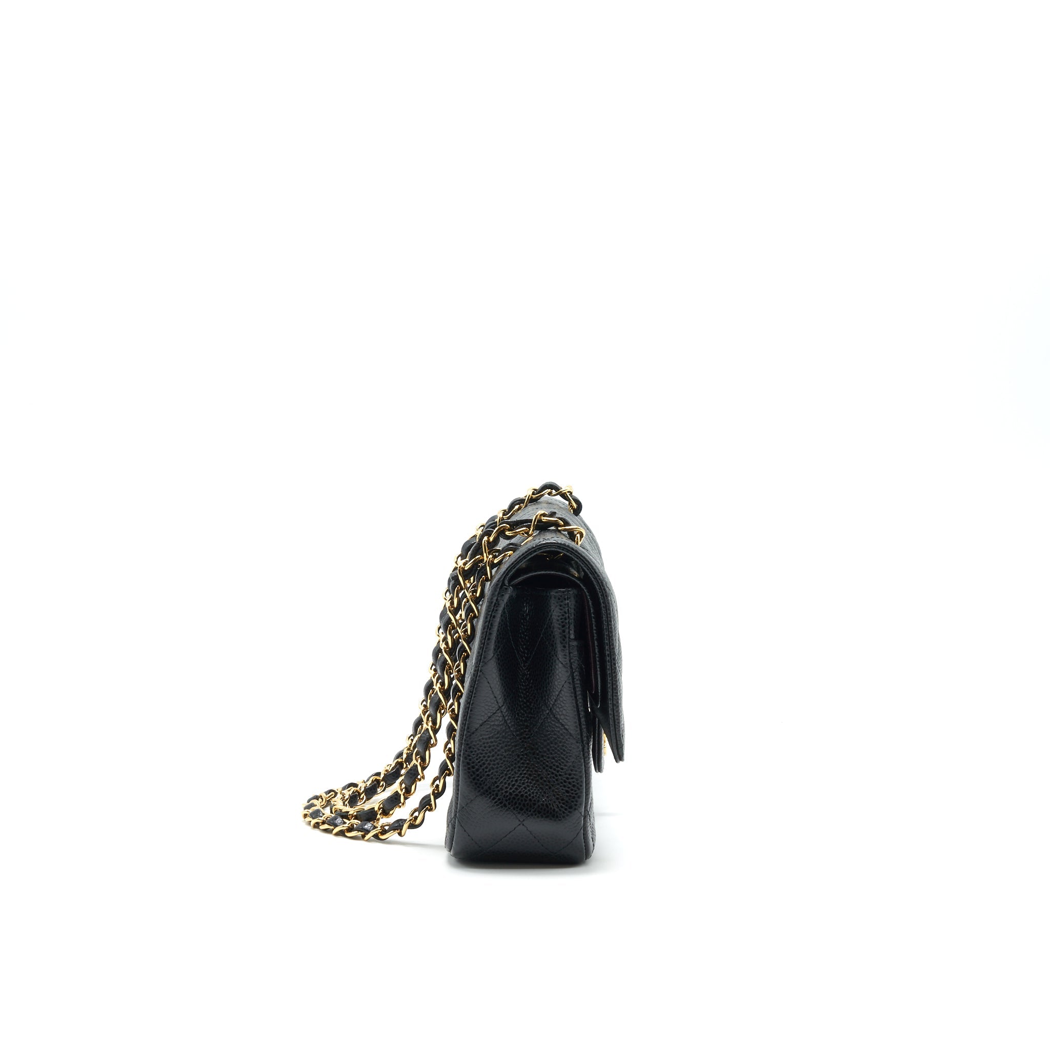 CHANEL MEDIUM CLASSIC DOUBLE FLAP BAG CAVIAR BLACK GHW SERIAL 25