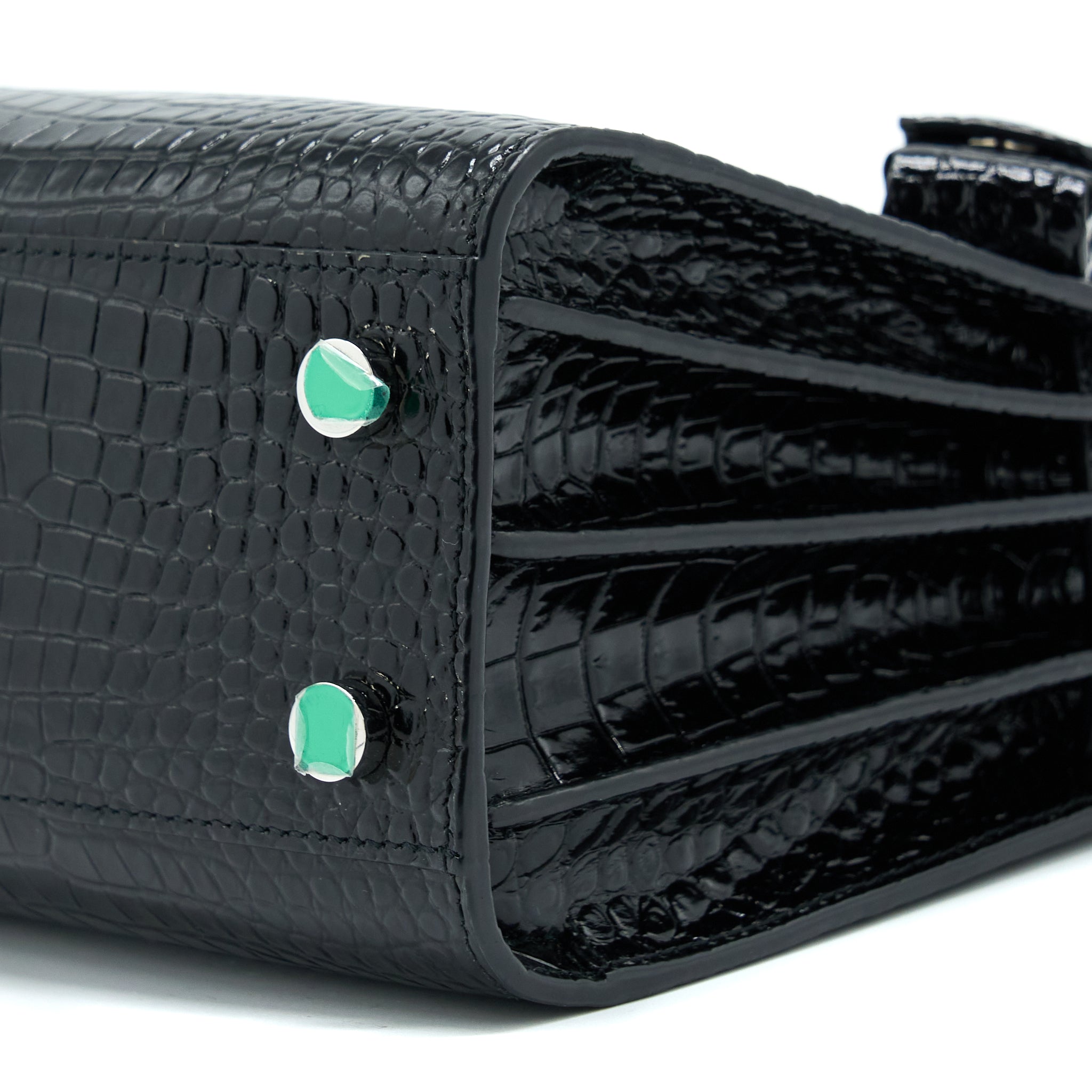 SAINT LAURENT/YSL SAC DE JOUR NANO CROC EMBOSSED BLACK SHW