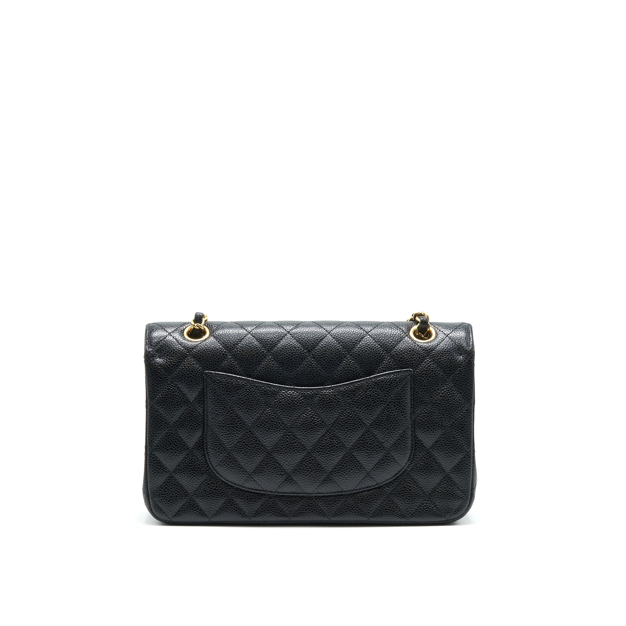 CHANEL MEDIUM CLASSIC DOUBLE FLAP BAG CAVIAR BLACK GHW SERIAL 25