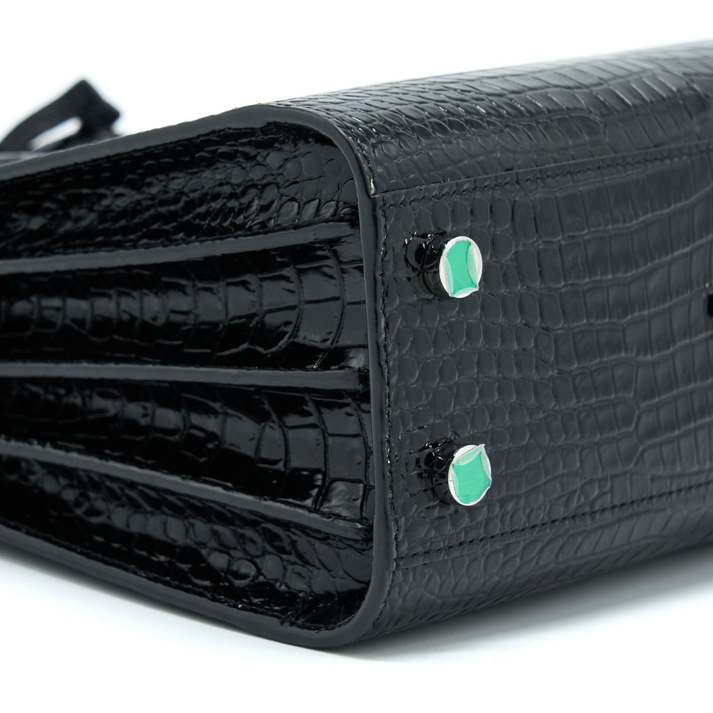 SAINT LAURENT/YSL SAC DE JOUR NANO CROC EMBOSSED BLACK SHW